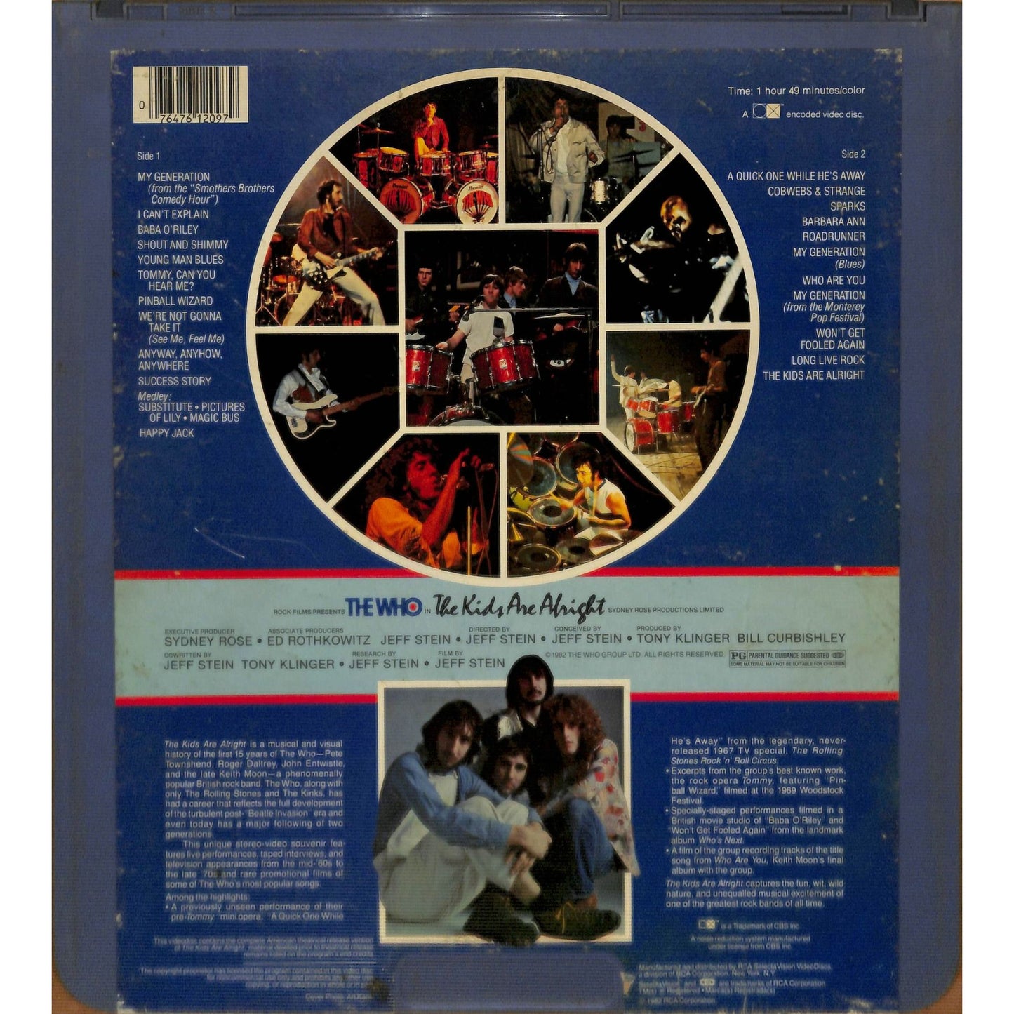 The Who: The Kids Are Alright (1979) CED RCA SelectaVision TESTED WORKING