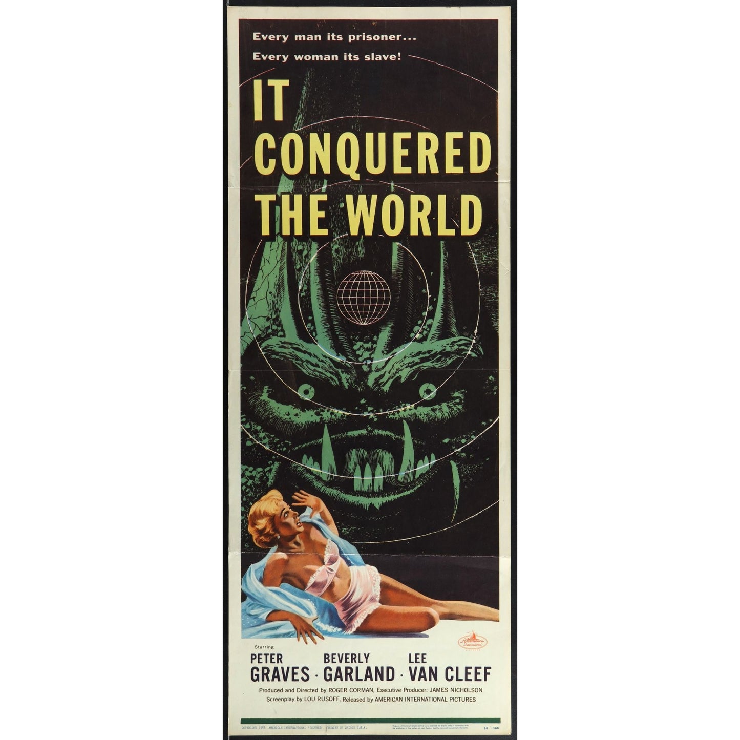 It Conquered the World (1956) Original Movie Poster Folded 14x36