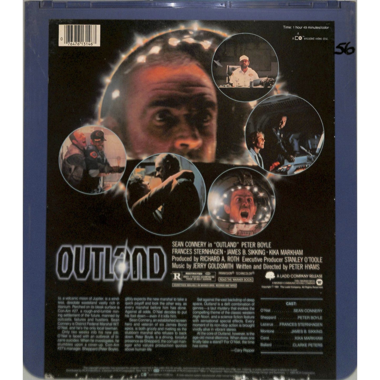 Outland (1981) Vintage CED Videodisc TESTED WORKING