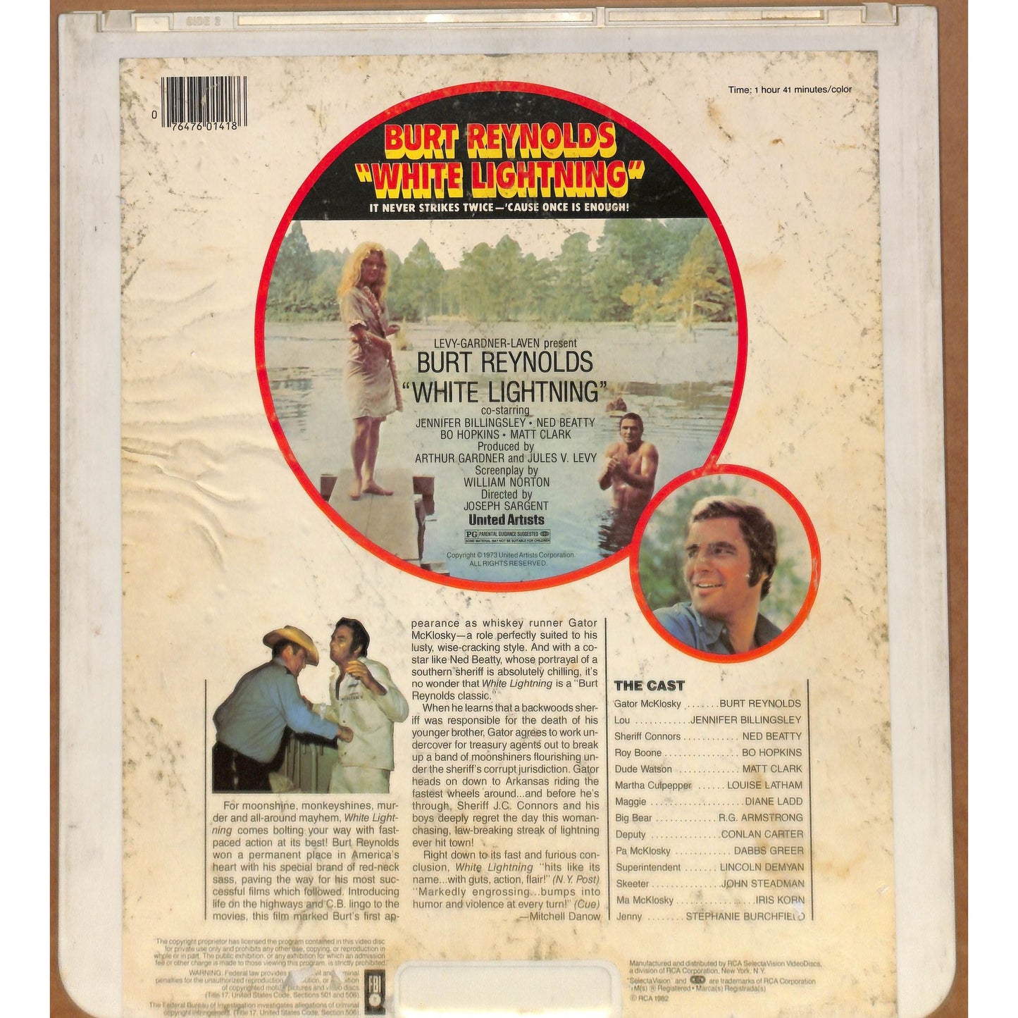 White Lighting (1973) Vintage CED RCA SelectaVision Videodisc TESTED WORKING