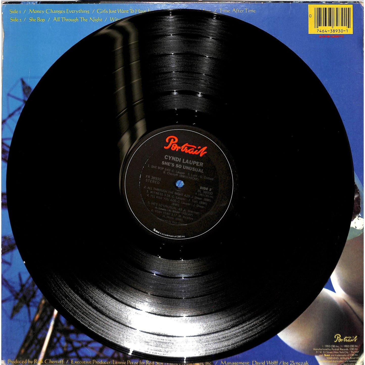 Cyndi Lauper - She's So Unusual Vinyl Record FR 38930