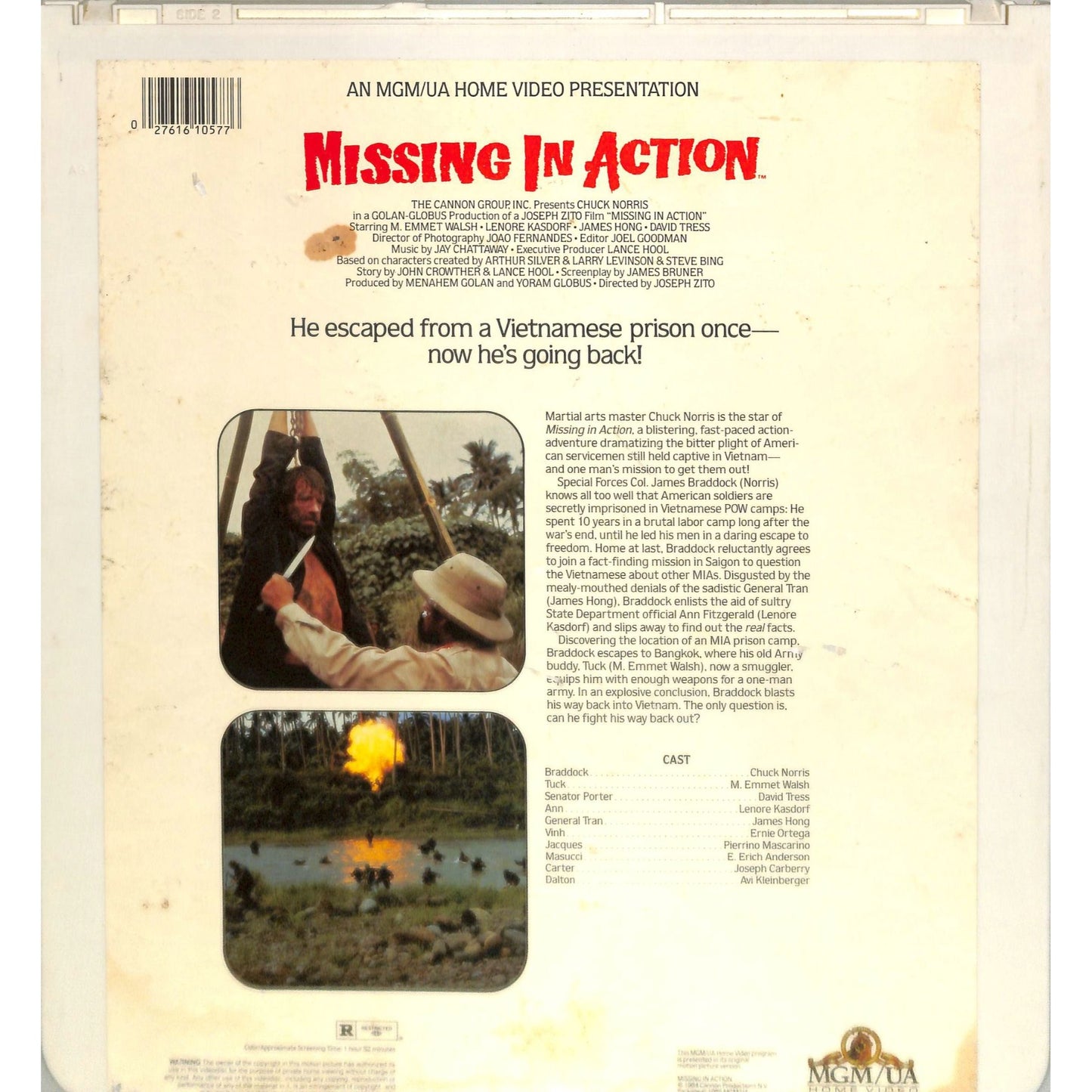 Missing in Action (1984) Vintage CED Videodisc