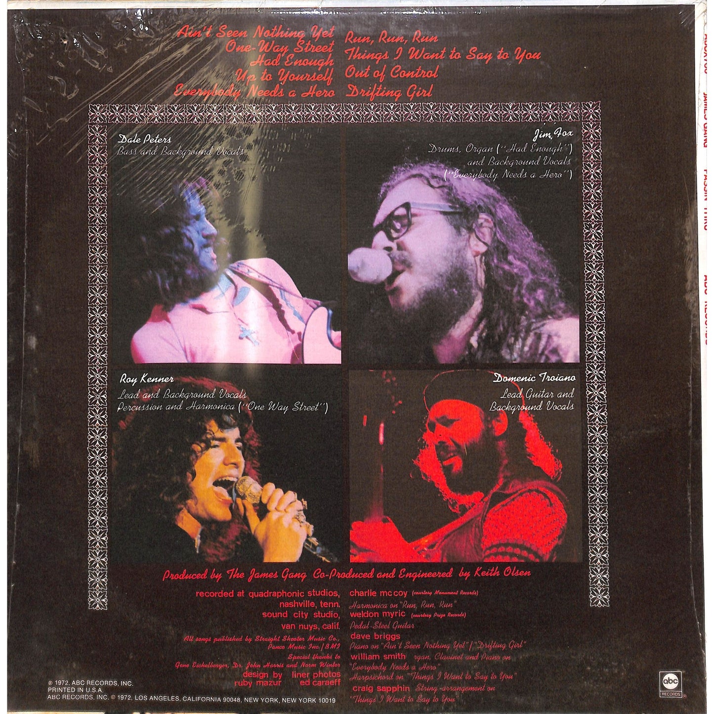 James Gang - Passin' Thru Vinyl Record ABCX760