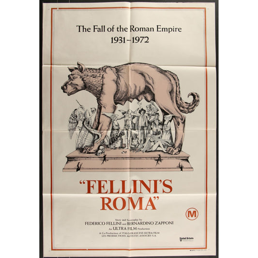 Roma (1972) Original Movie Poster Folded 27x41