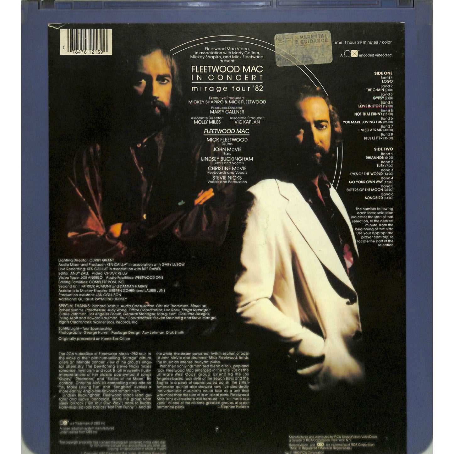Fleetwood Mac in Concert Mirage Tour (1982) Vintage CED Videodisc TESTED WORKING