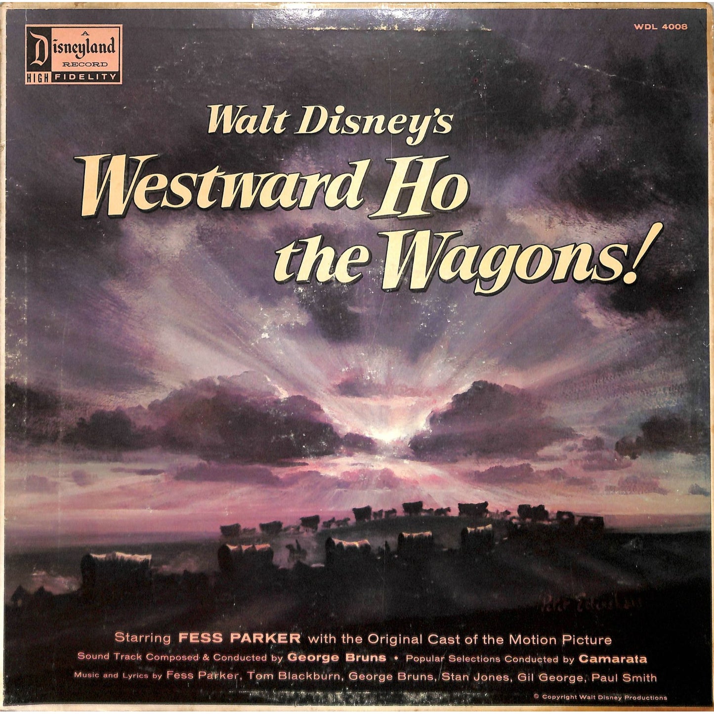 Walt Disney's Westward Ho the Wagons! (1956) Vinyl Record WDL-4008