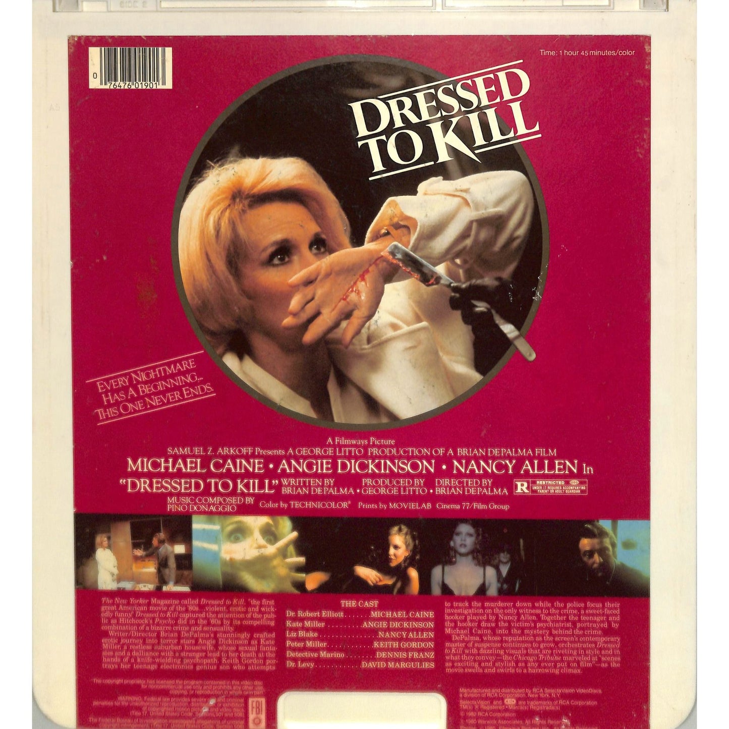 Dressed to Kill (1980) Vintage CED Videodisc