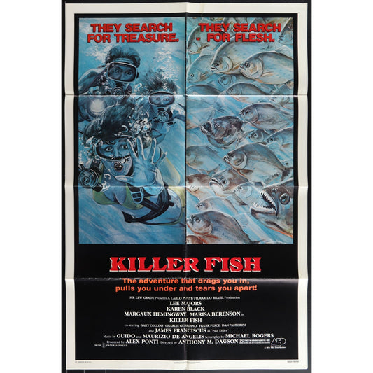 Killer Fish (1979) Original Movie Poster Folded 27x41