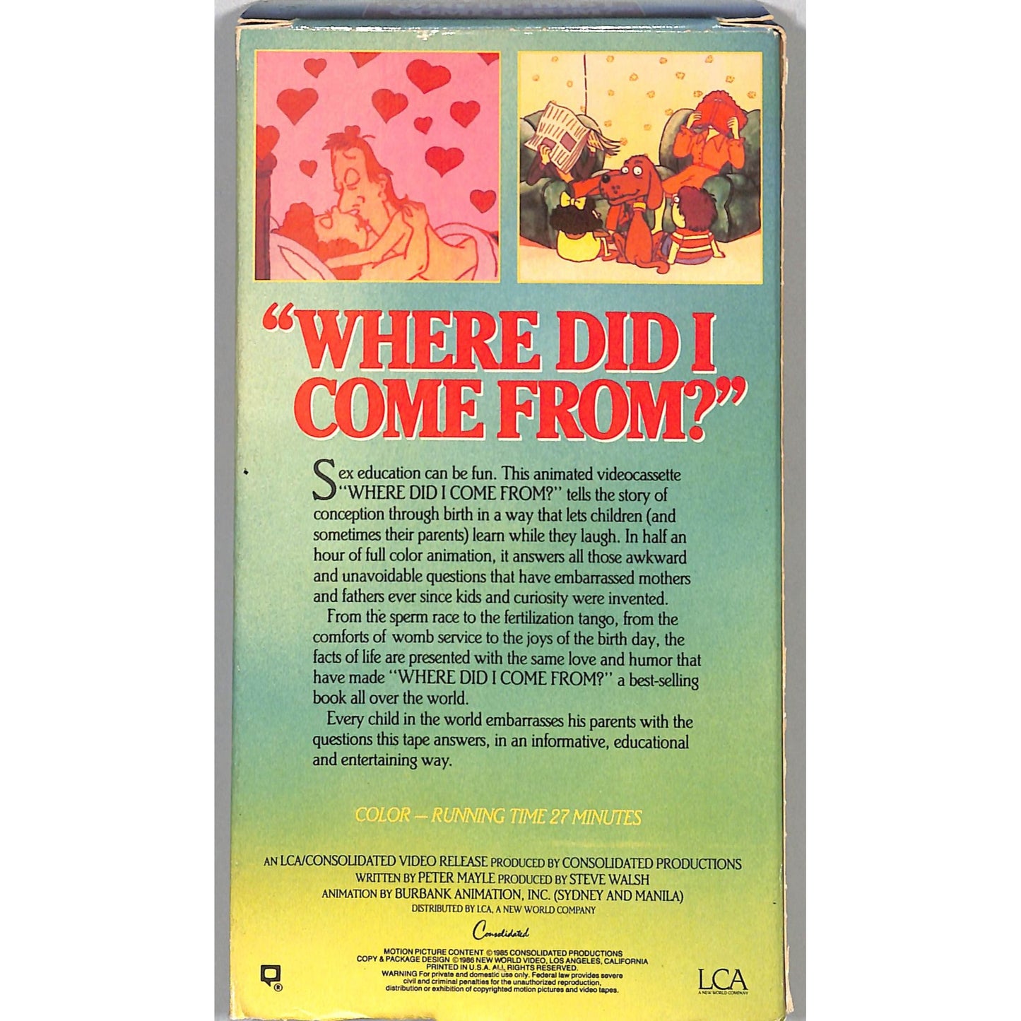 "Where Did I Come From?" (1985) VHS Tape Good condition