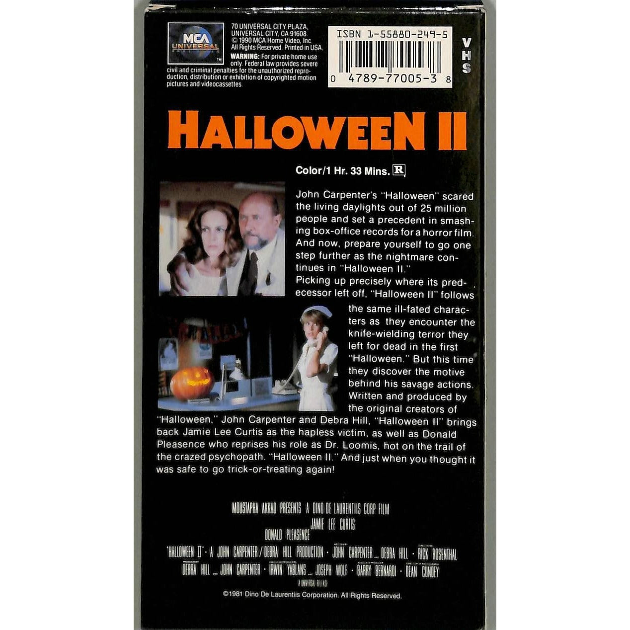 Halloween II The Nightmare Isn't Over! (1990) VHS Release