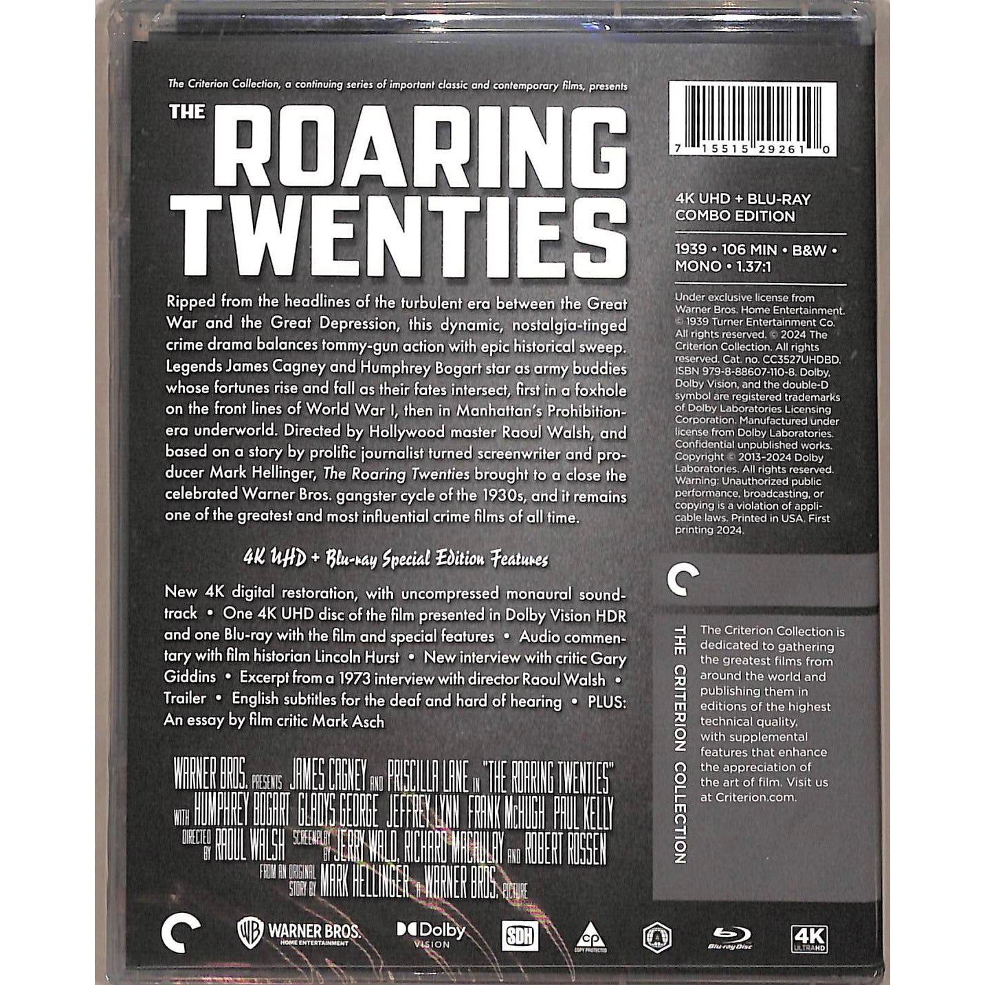 The Roaring Twenties (1939) Sealed Criterion Collection Blu-Ray