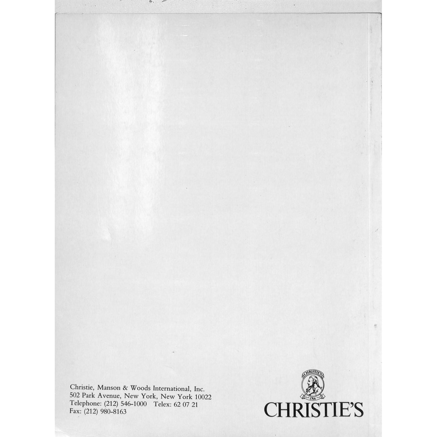 Christie's Drawings and Watercolors Art Auction Catalog May 9, 1991