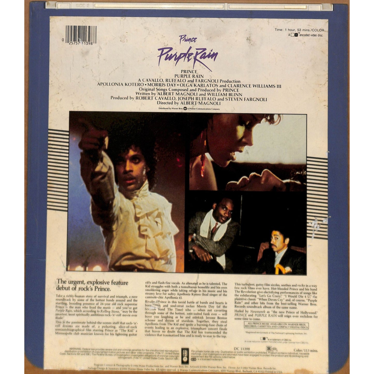 Purple Rain (1984) Vintage CED RCA SelectaVision Videodisc TESTED WORKING