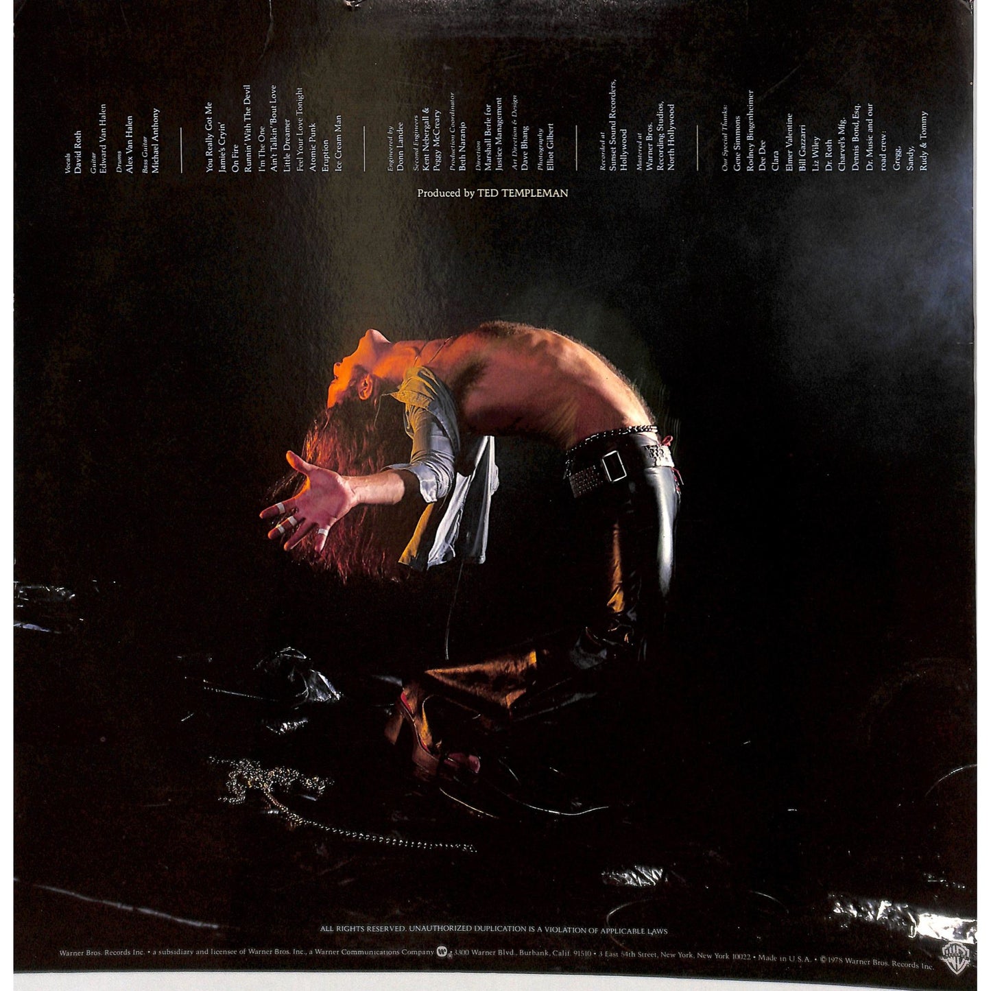 Van Halen Self-Titled Vinyl Record BSK 3075