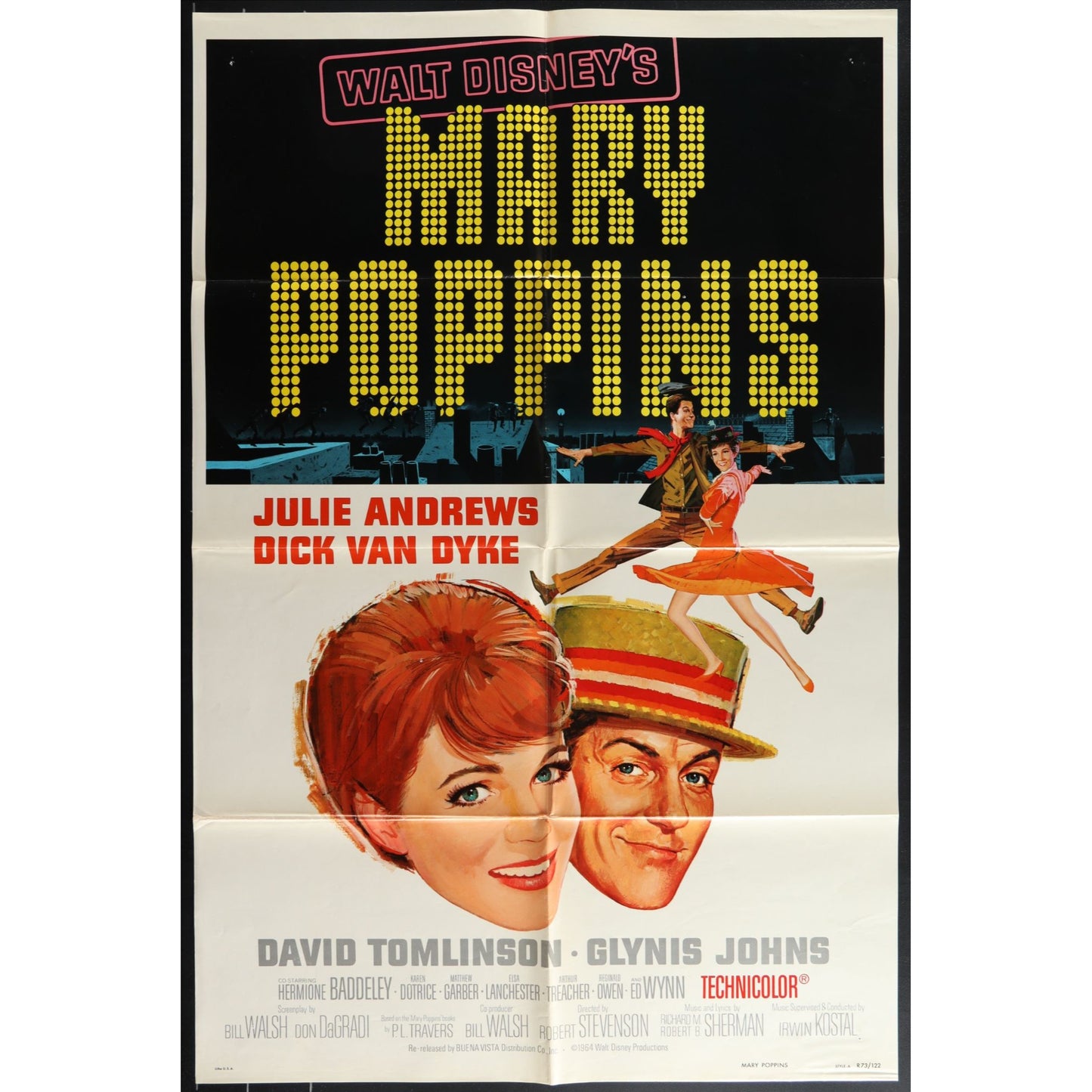Marry Poppins (1964) Original Movie Poster Folded 27x41