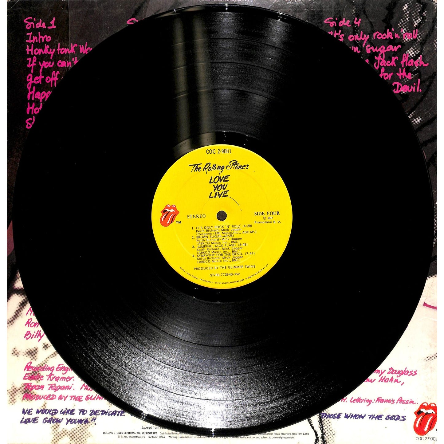 The Rolling Stones - Love You Live Vinyl Record COC 2-9001