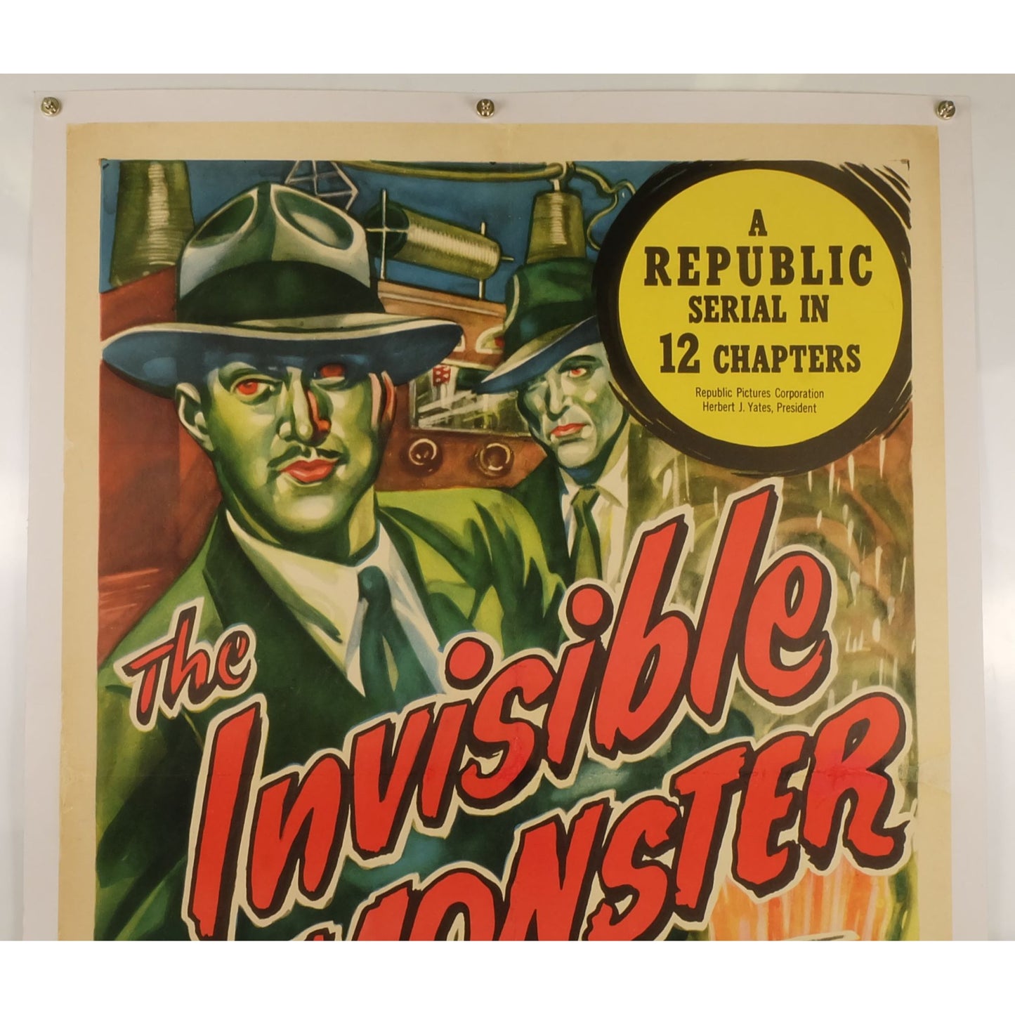 The Invisible Monster (1950) Linenbacked Republic Serial Poster 27x41