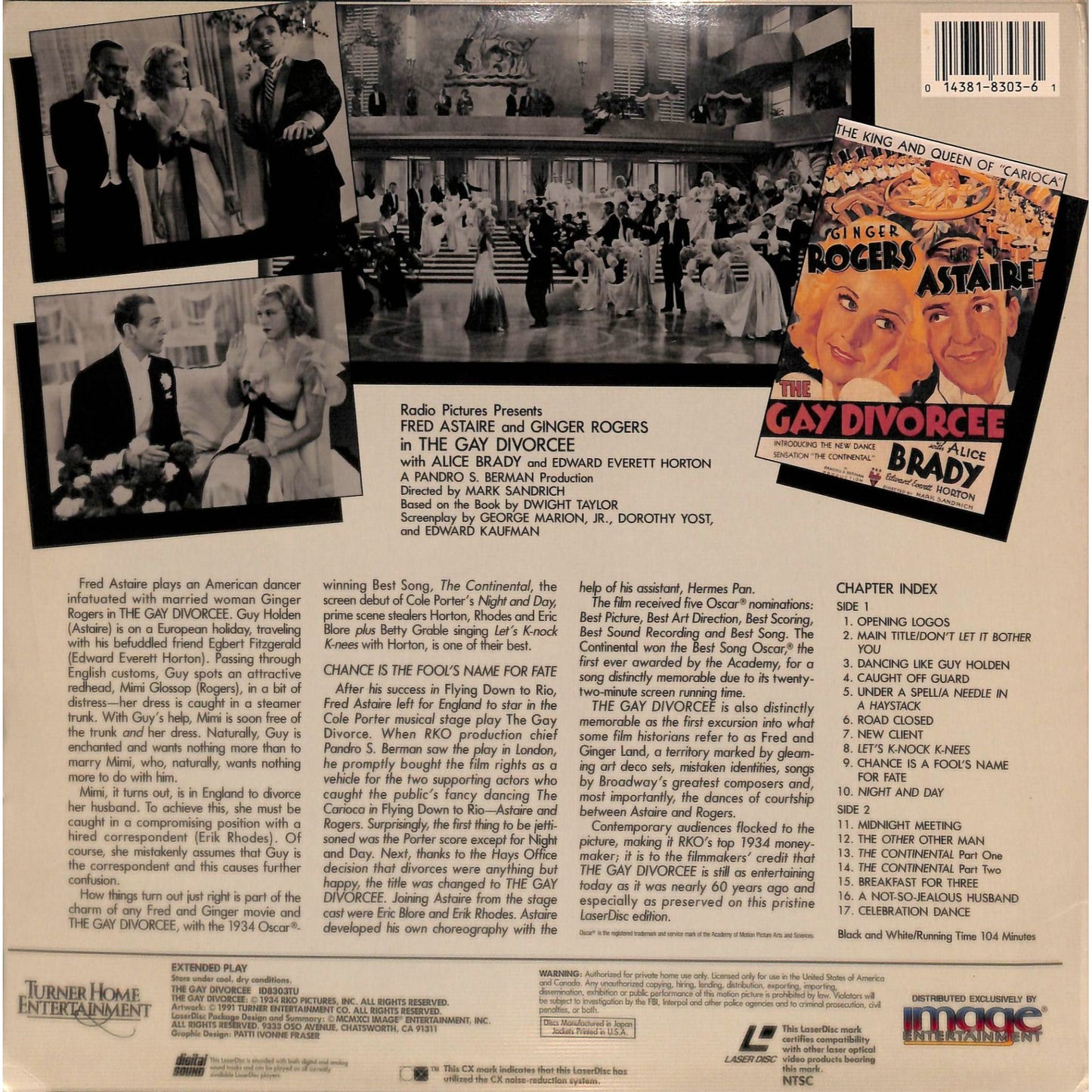 The Gay Divorcee (1934) Laserdisc
