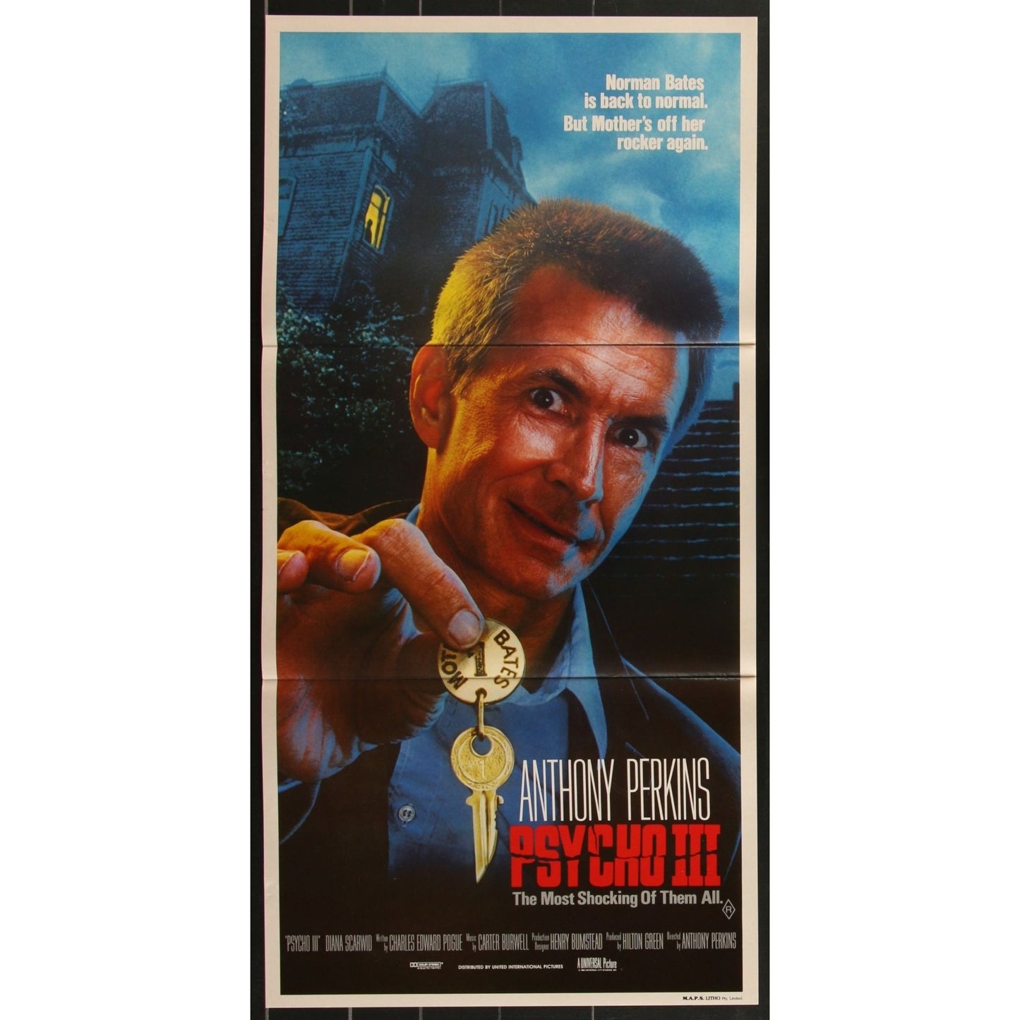 Psycho III (1986) Original Australian Day Bill Movie Poster