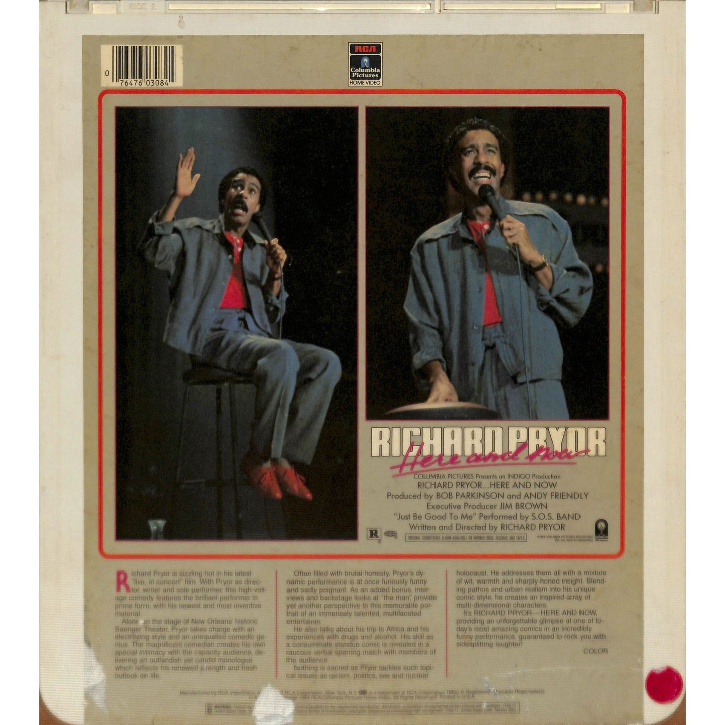 Richard Pryor Here And Now(1983) CED RCA SelectaVision Videodisc TESTED WORKING