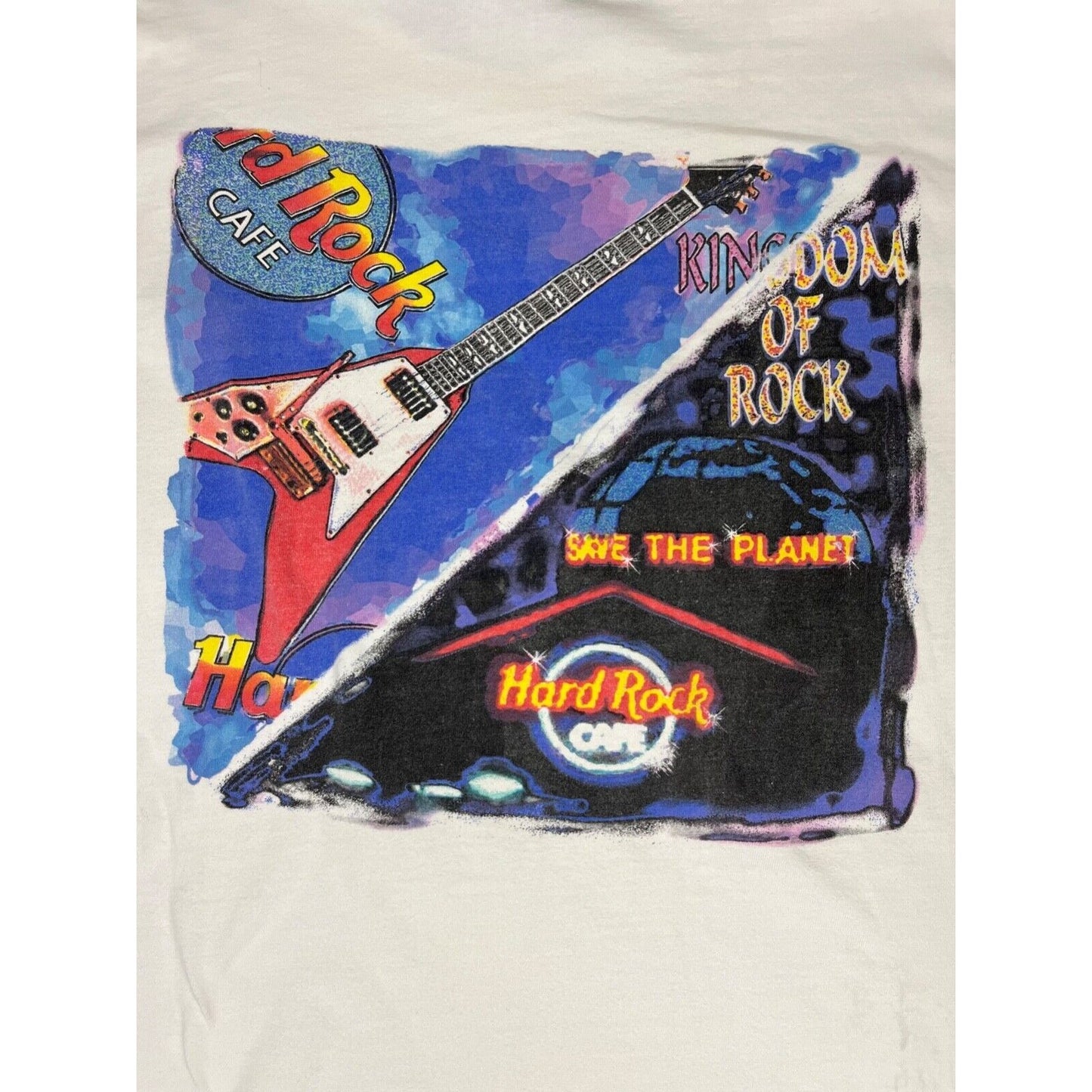 Vintage 90's Hard Rock Cafe T Shirt Adult Large White Orlando Mens
