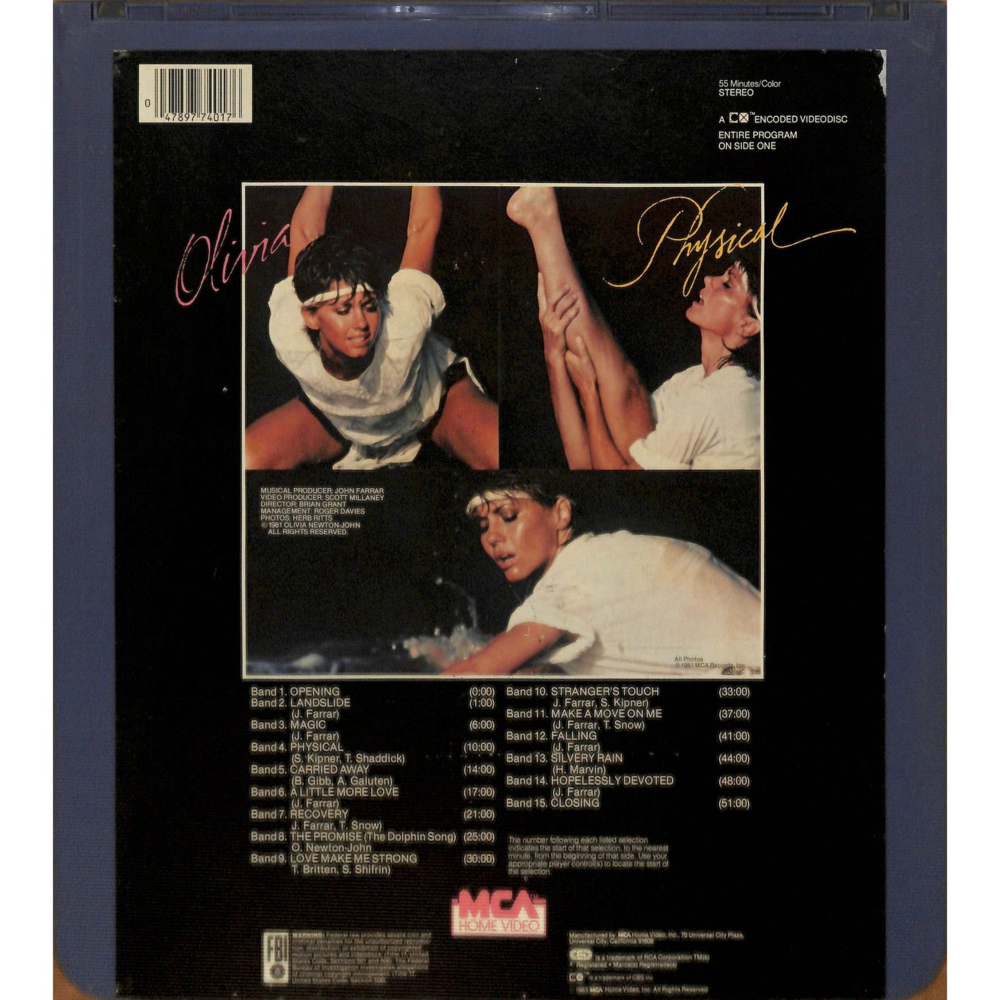 Olivia: Physical (1981) Vintage CED RCA SelectaVision Videodisc TESTED WORKING