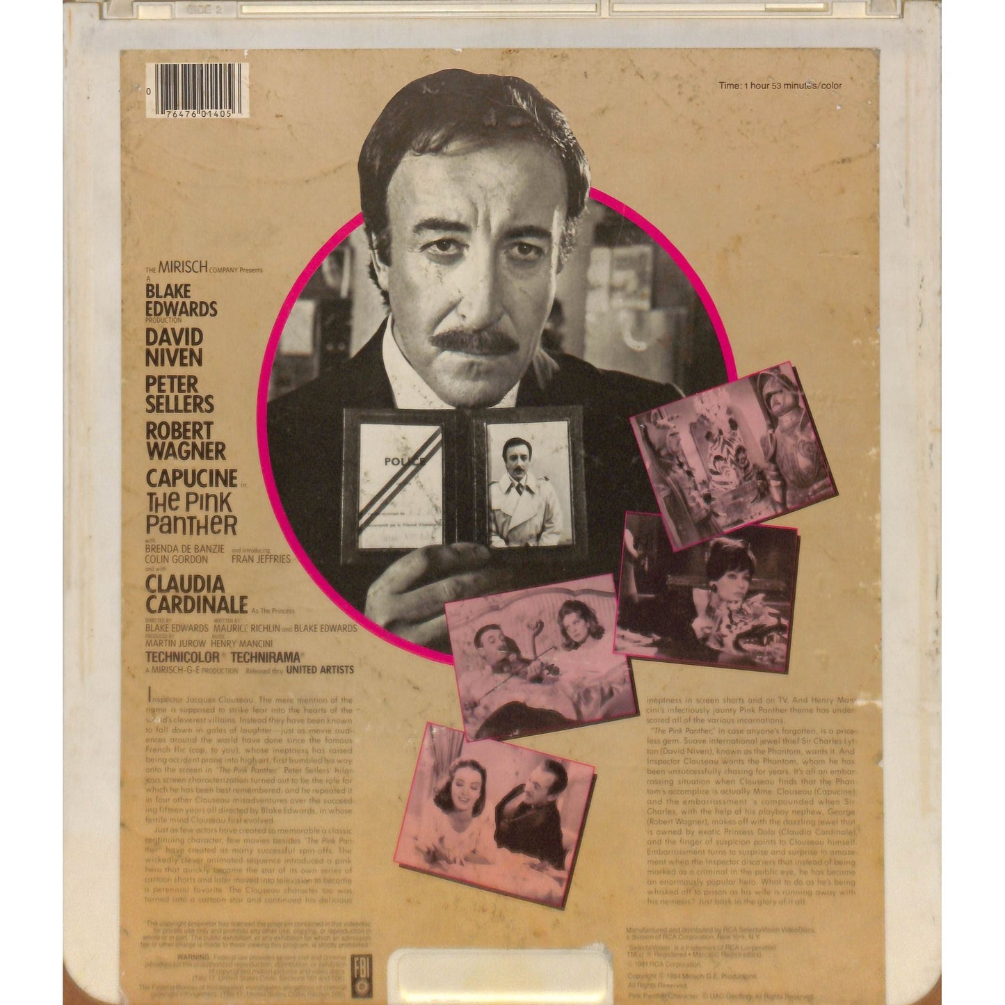 The Pink Panther (1963) Vintage CED RCA SelectaVision VideoDisc TESTED WORKING