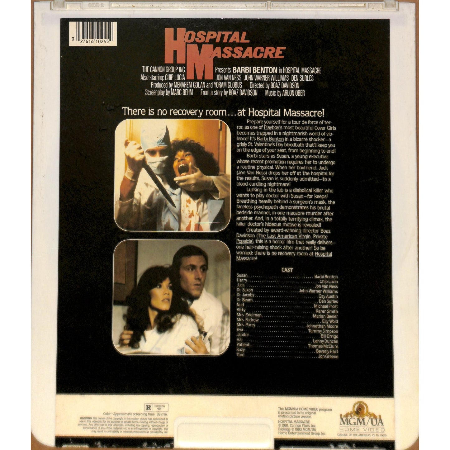 Hospital Massacre (1981) Vintage CED RCA SelectaVision Videodisc TESTED WORKING