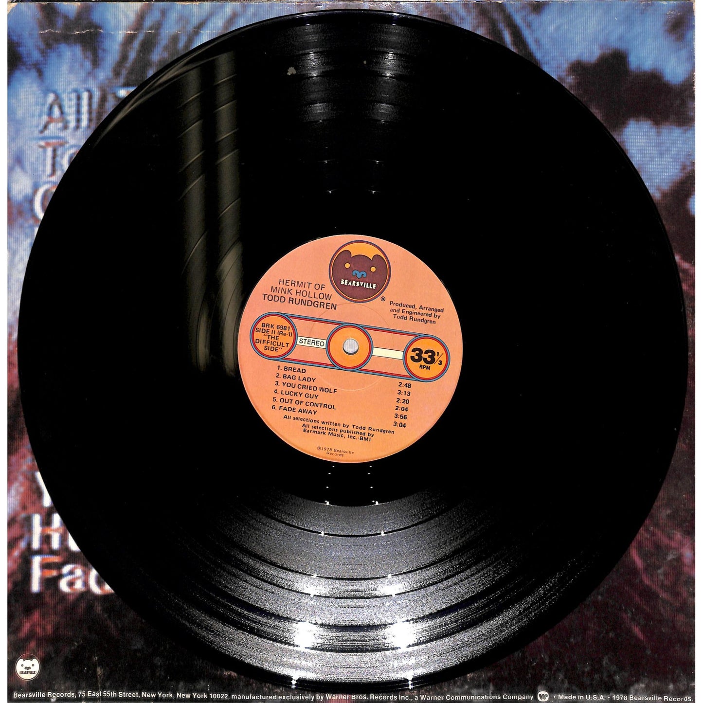 Todd Rundgren - Hermit of Mink Hollow Vinyl Record BRK 6981