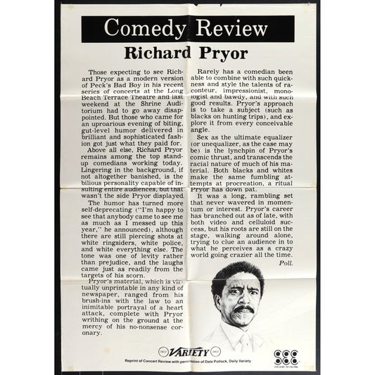Richard Pryor: Live in Concert (1979) Original Movie Poster Folded 27x40