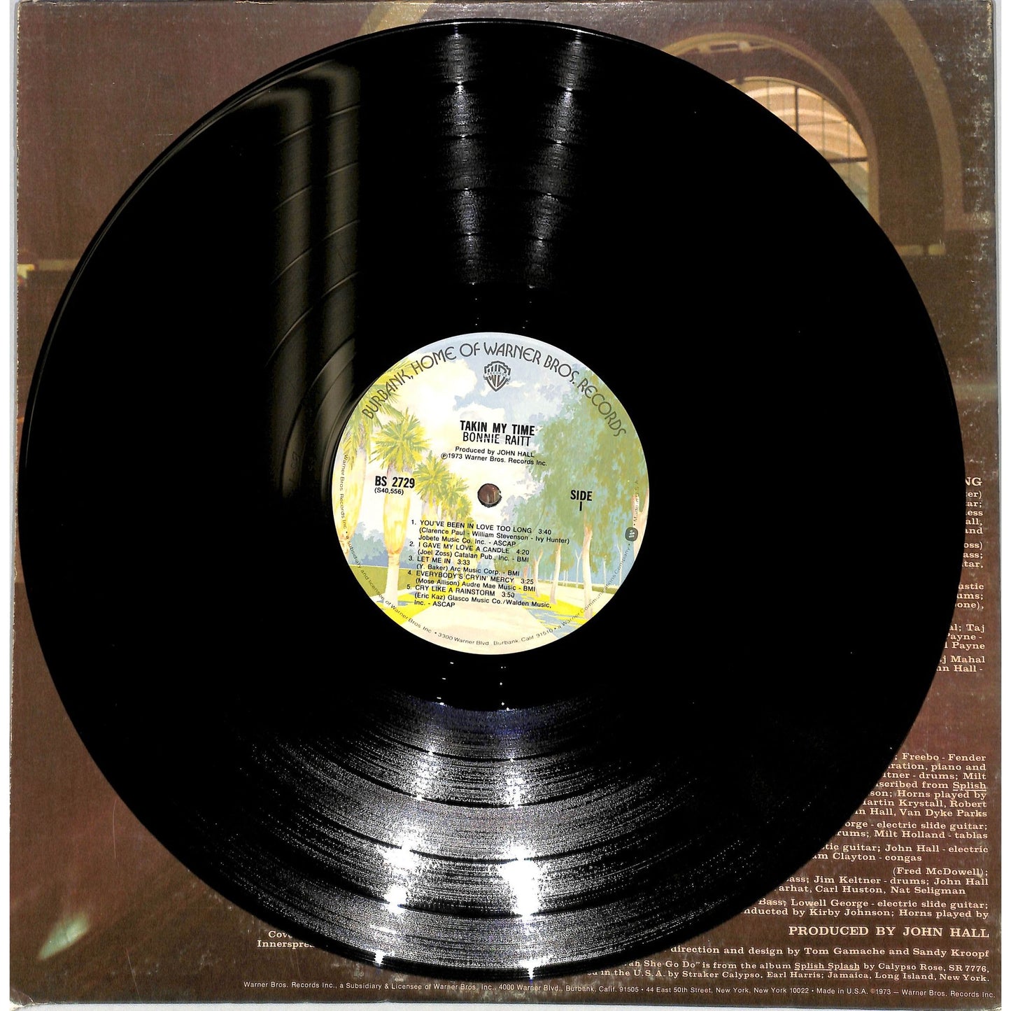 Bonnie Raitt - Takin' My Time Vinyl Record BS 2729