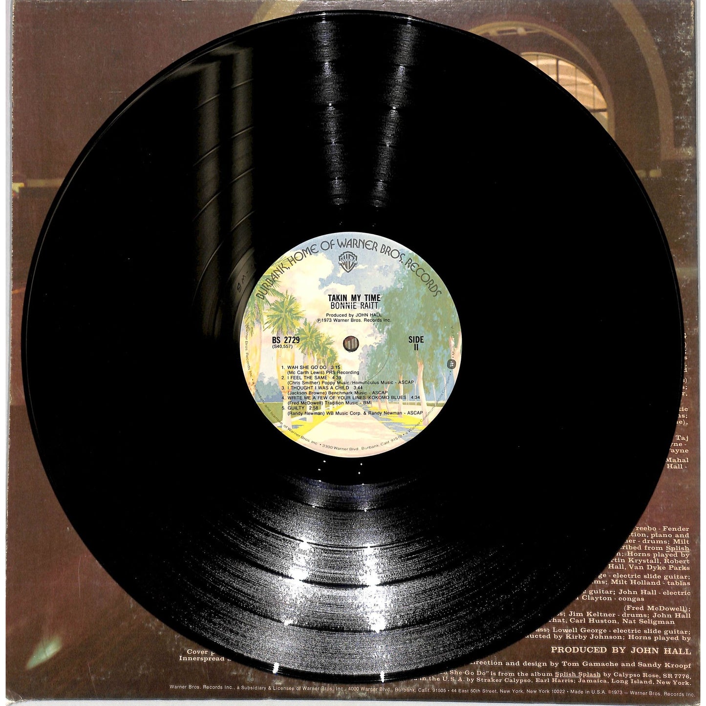 Bonnie Raitt - Takin' My Time Vinyl Record BS 2729