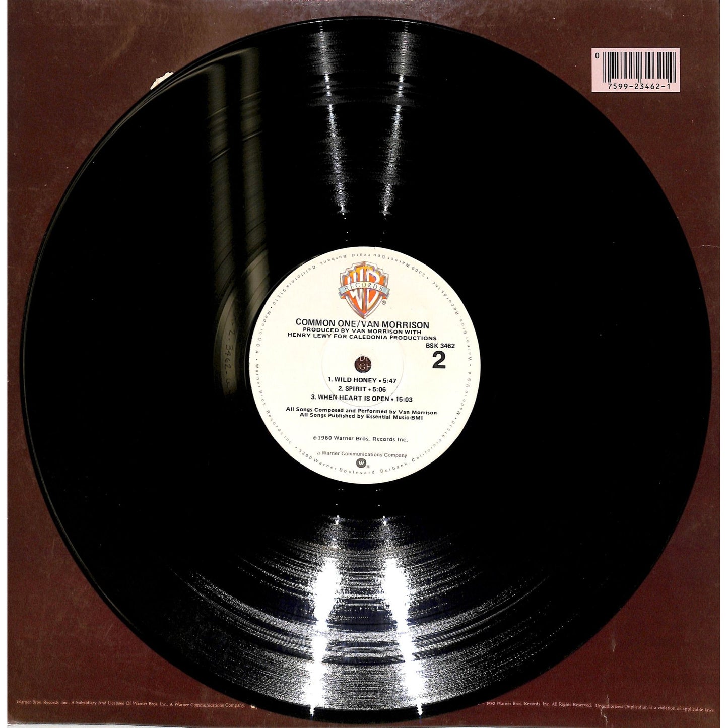 Van Morrison - Common One Vinyl Record BSK 3462