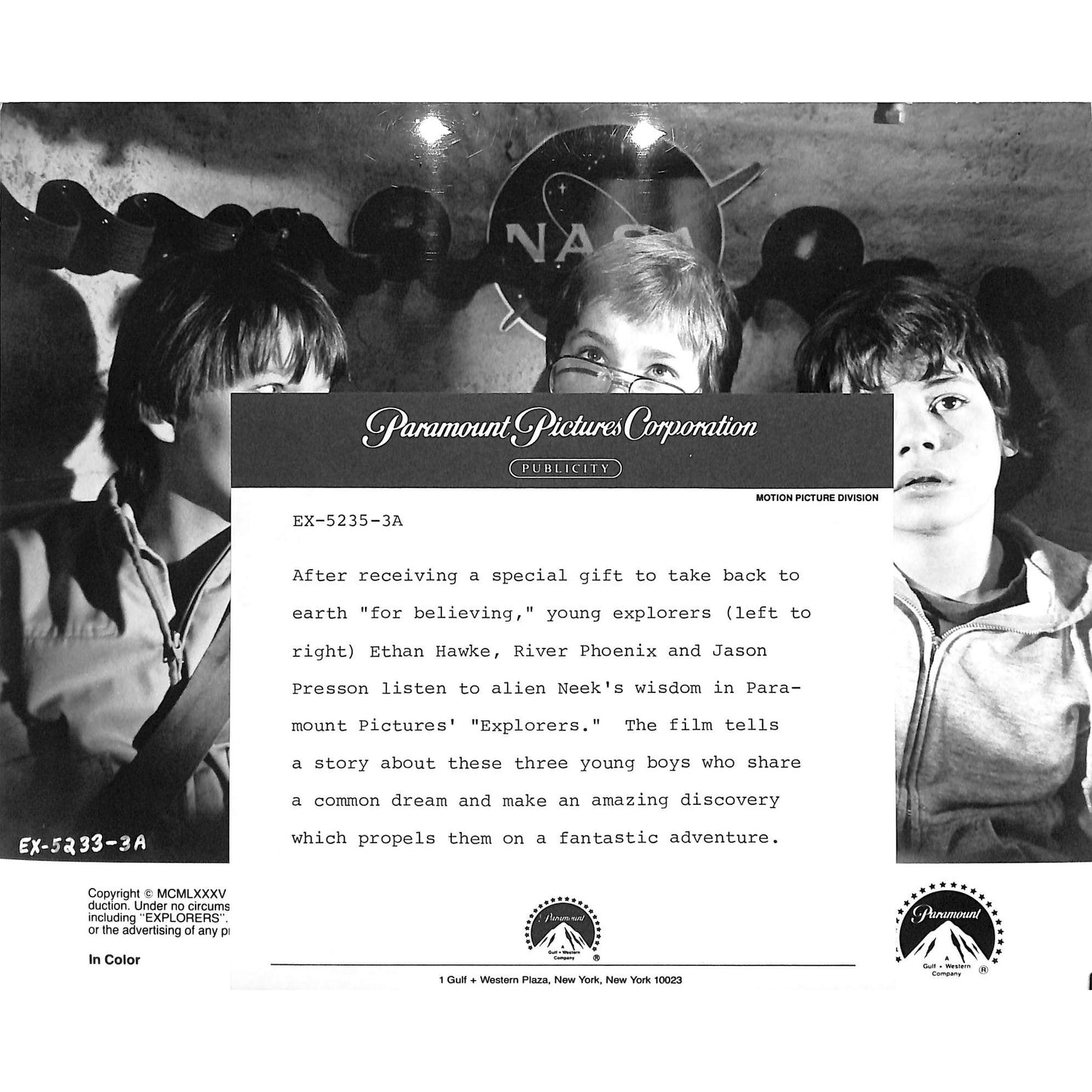 Explorers (1985) Movie Still Full Set 8x10