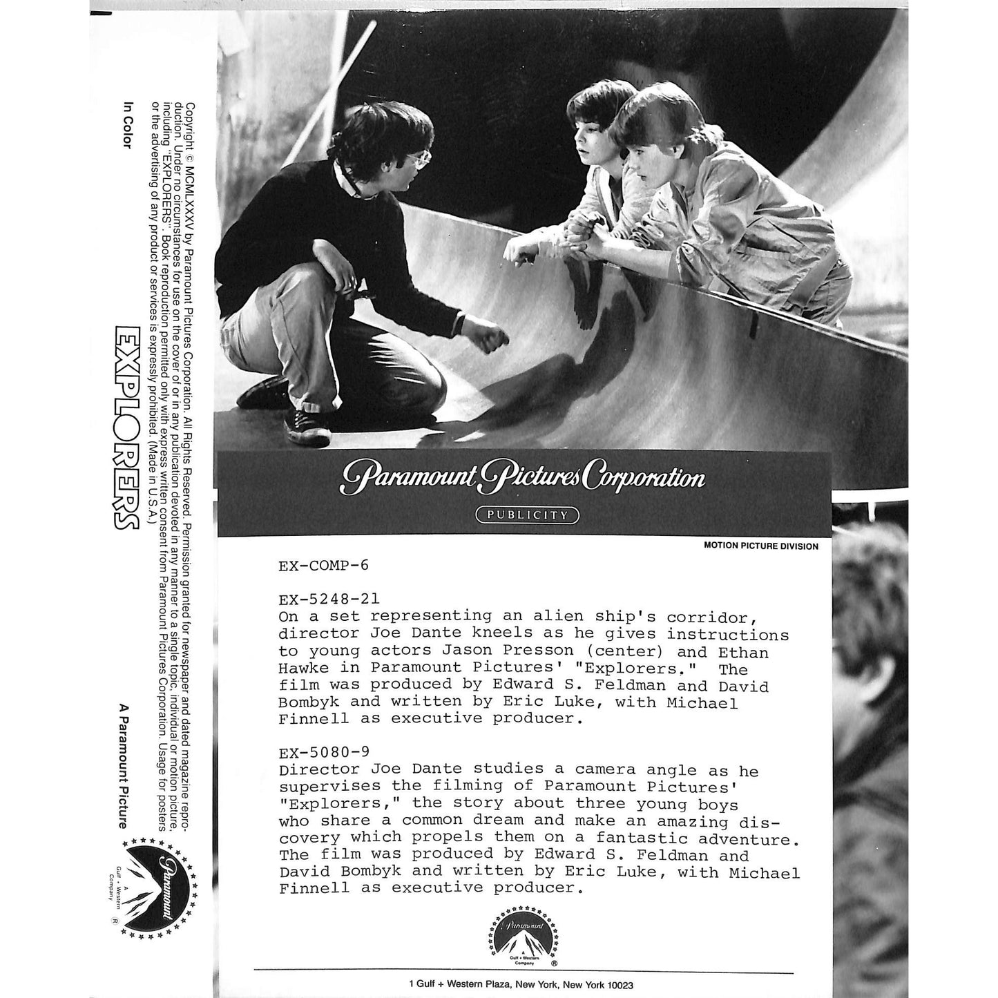 Explorers (1985) Movie Still Full Set 8x10
