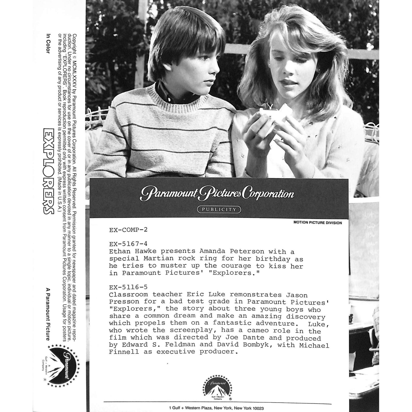 Explorers (1985) Movie Still Full Set 8x10