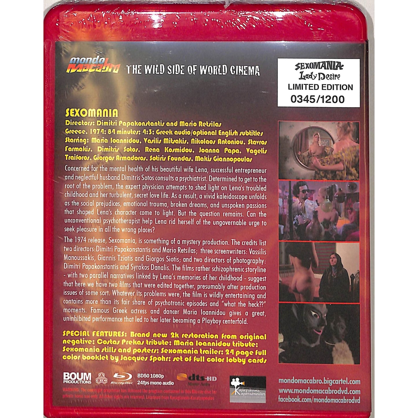 Sexomania (1974) Sealed Limited Edition Blu Ray Disc