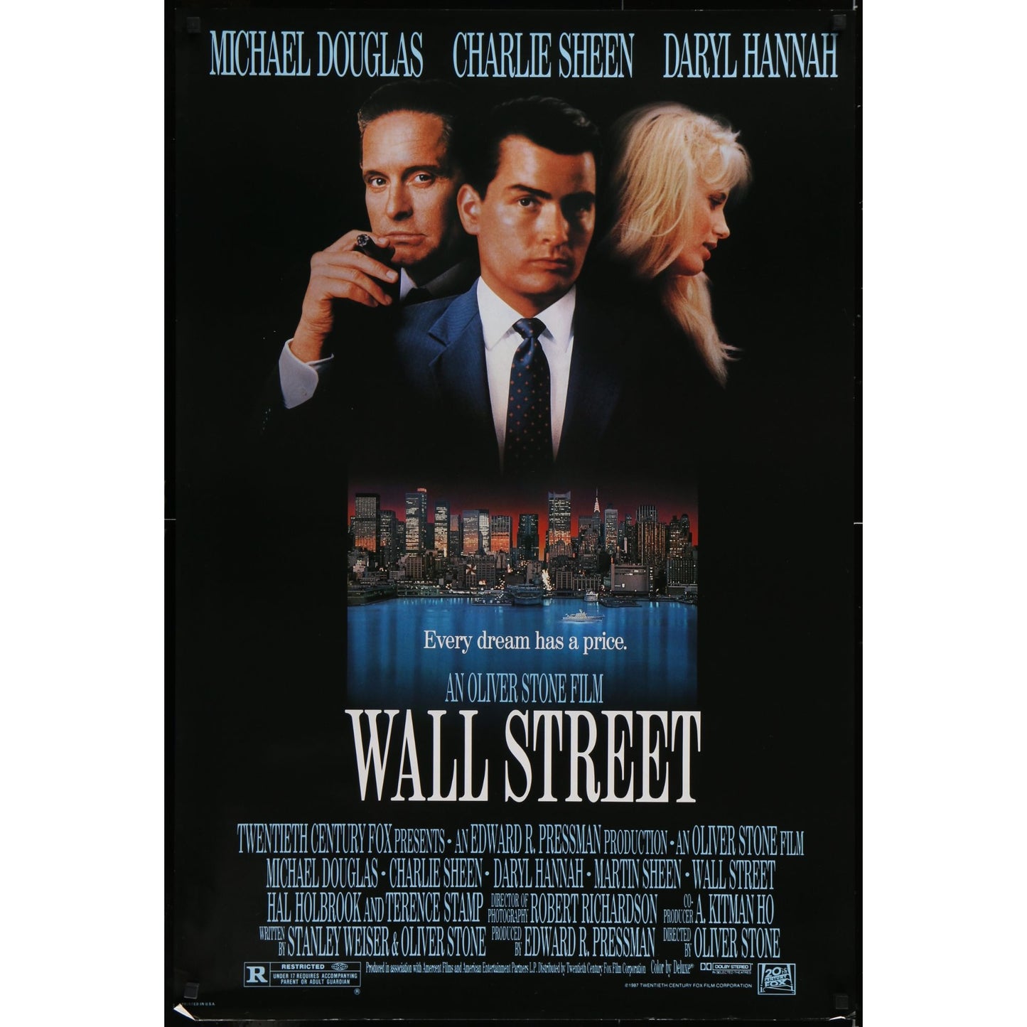 Wall Street (1987) Original Lebanese Movie Poster Rolled 27x40