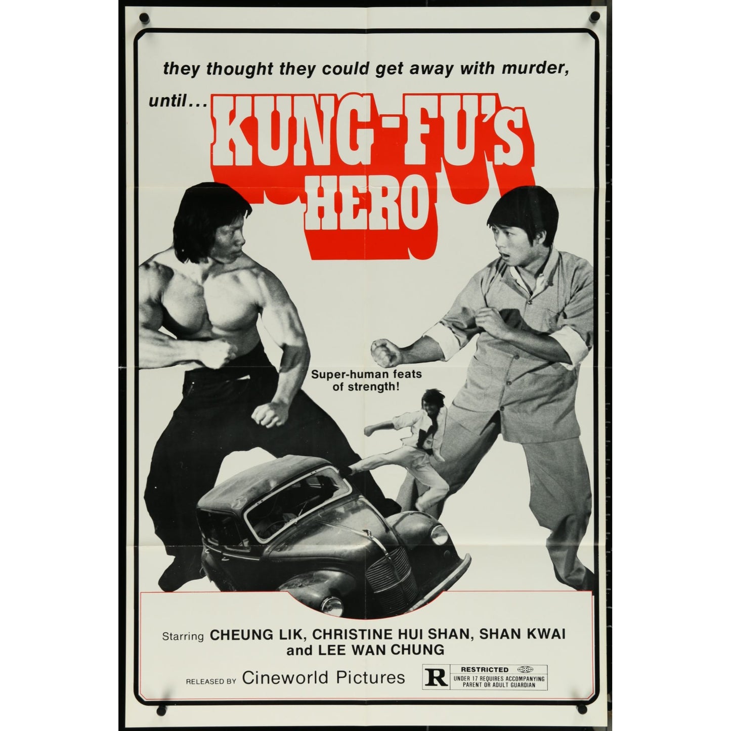 Kung-Fu's Hero (1973) Original Movie Poster Folded 27x41