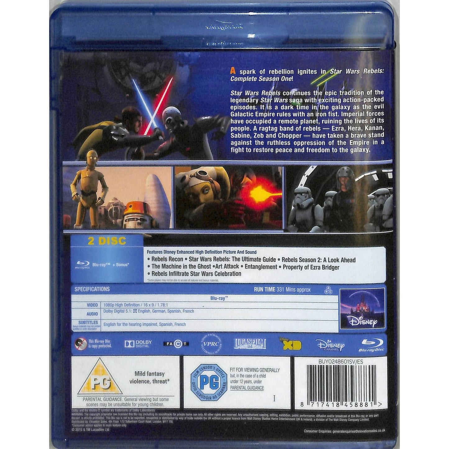 Star Wars Rebels Season One (2014) Blu Ray