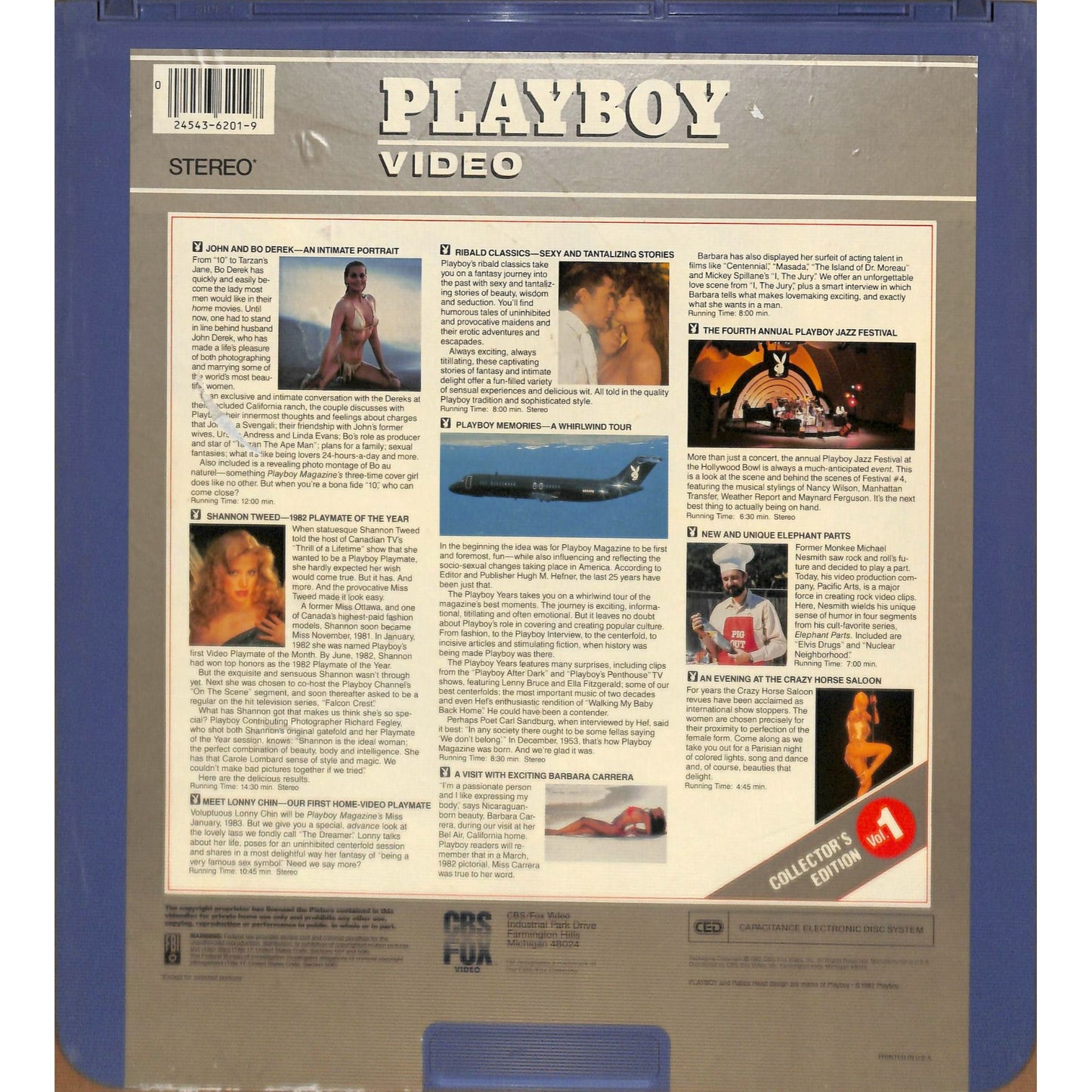 Playboy Collector's Edition Volume 1 (1982) Vintage CED Videodisc TESTED WORKING