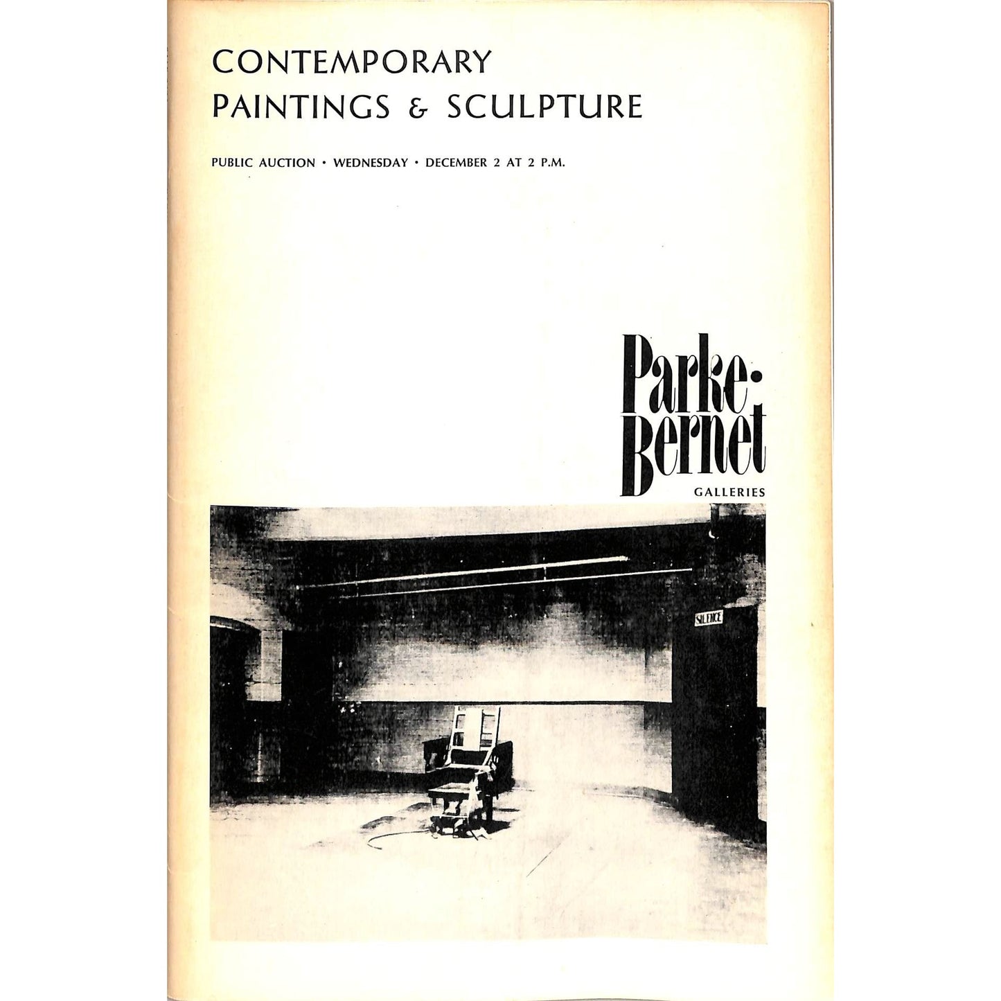 Contemporary Paintings & Sculpture Art Auction Catalog December 2, 1970