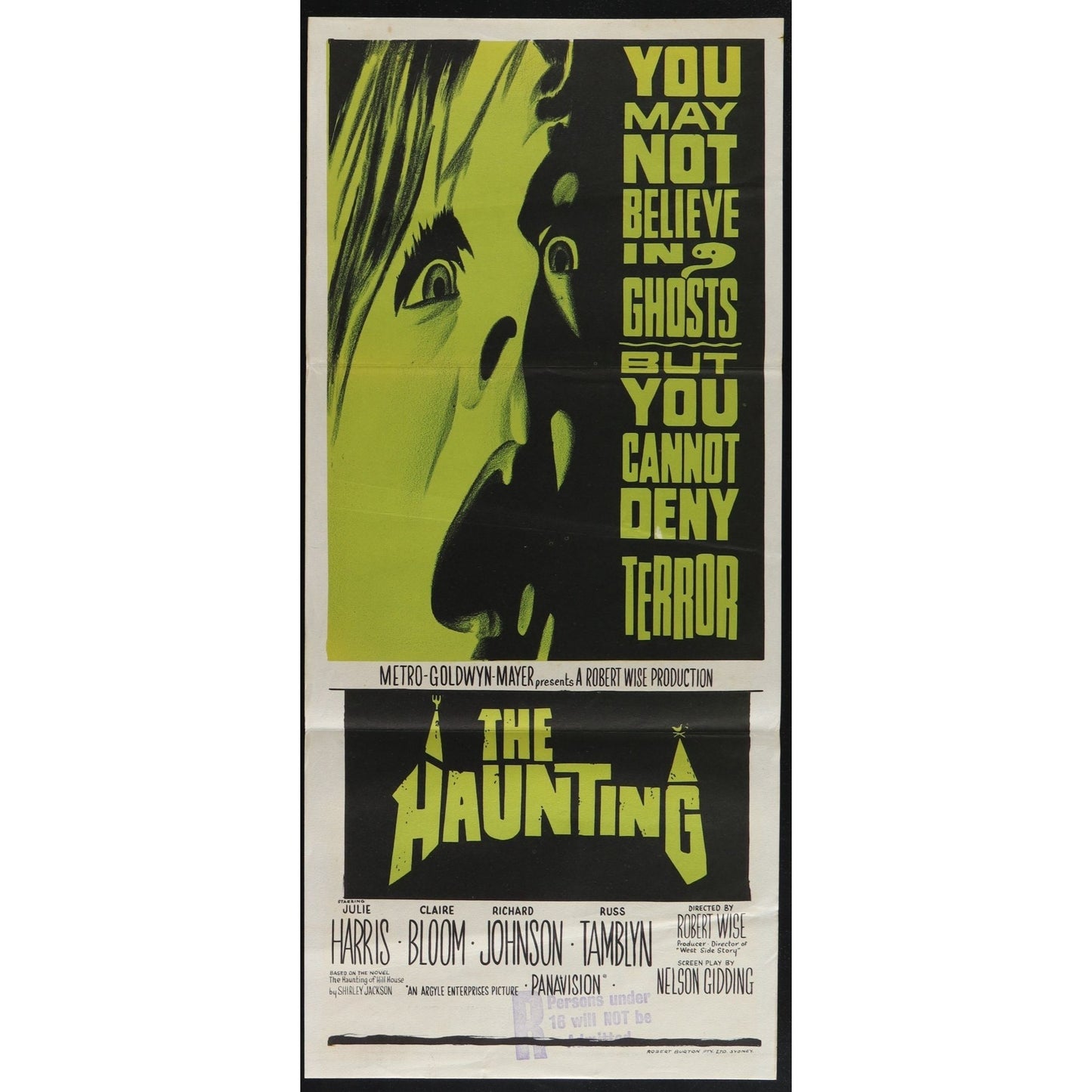 The Haunting (1963) Original Australian Daybill Poster Folded 13x30