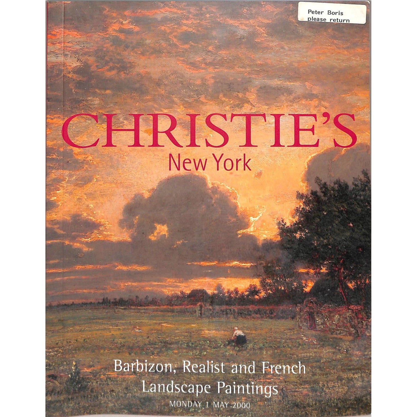 Christie's Barbizon, Realist & French Landscape Art Auction Catalog May 1, 2000