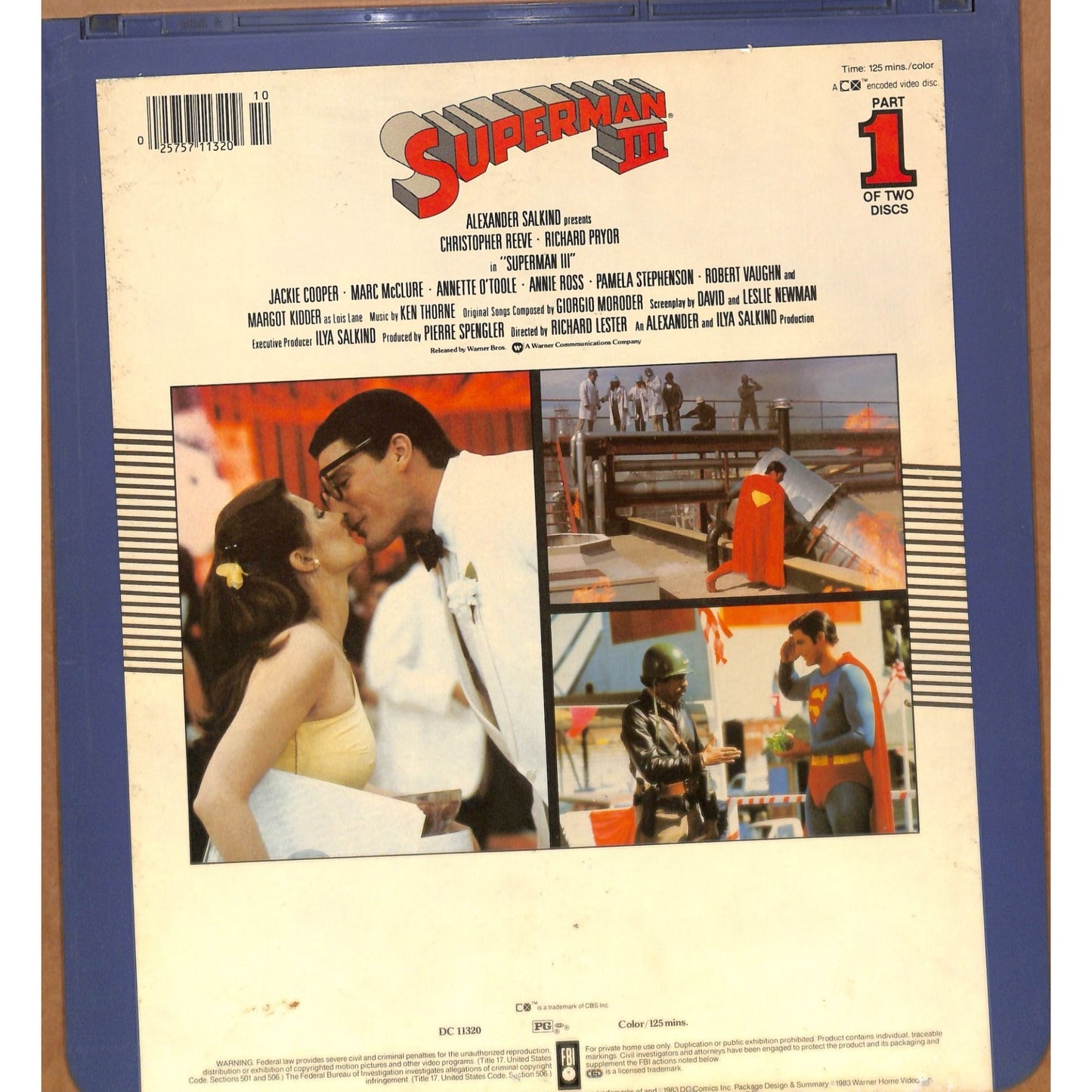 Superman III (1983) Vintage CED RCA SelectaVision Videodisc TESTED WORKING