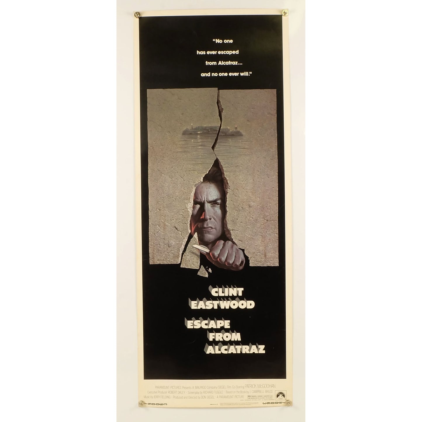 Escape from Alcatraz (1979) Original Movie Poster Rolled Insert 14x36