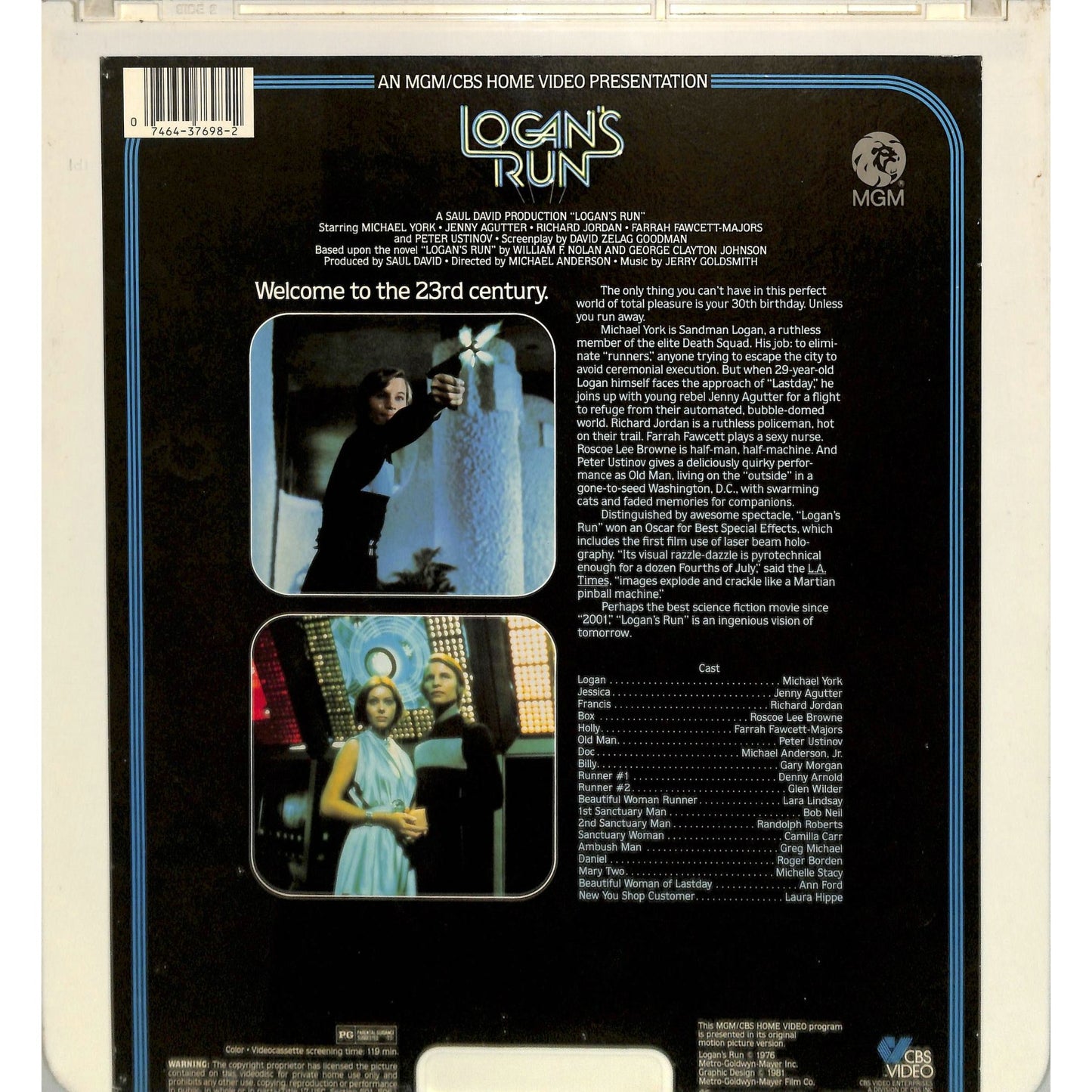 Logan's Run (1976) Vintage CED MGM Videodisc