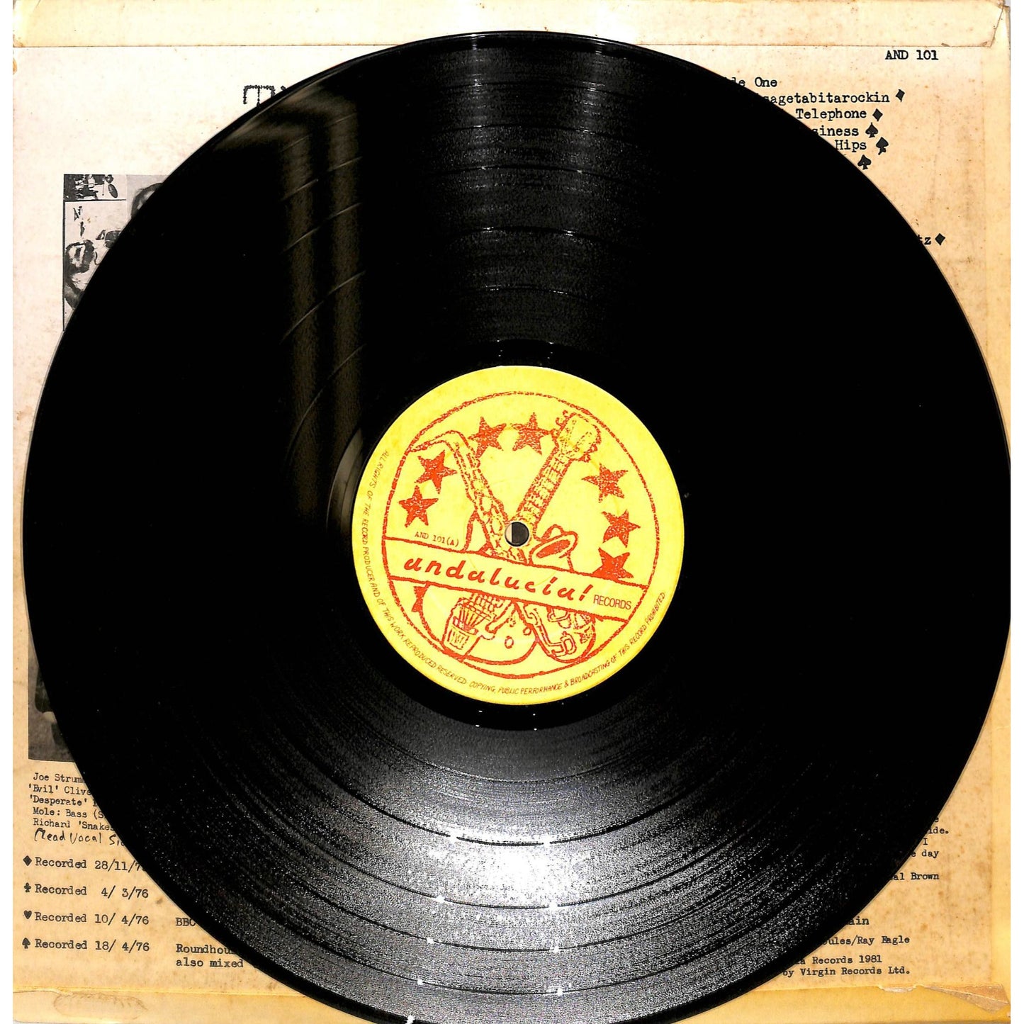 The 101ers - Elgin Avenue Breakdown Vinyl Record AND 101