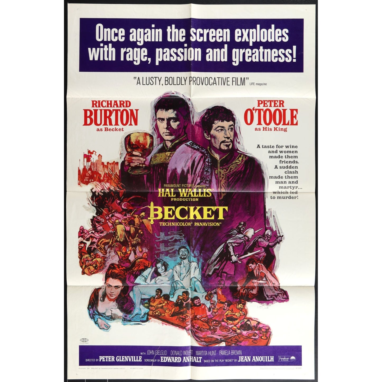 Becket (1964) Original Movie Poster 27x41 Folded