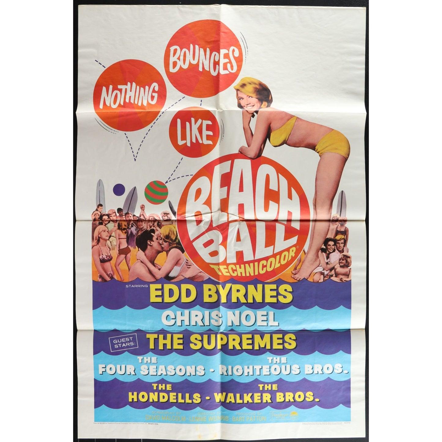 Beach Ball (1965) Original Movie Poster Folded 27x41